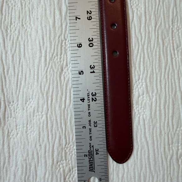 Ralph Lauren Leather Belt burgundy black 34” Silver Buckle reversible - Picture 9 of 11